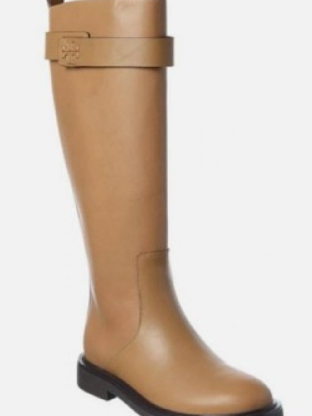 NWT Tory Burch Double-T Knee High Utility Boots Vachetta Leather (35 MM)